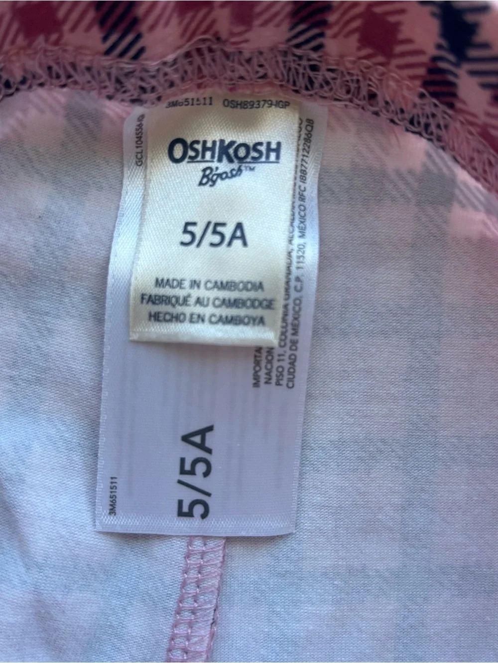 New OshKosh B'gosh Girls 5T Top & Leggings Set Long sleeve Hedgehog Blue Pink